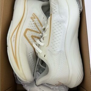 New Balance FuelCell Rebel v3 White and Gold Running Shoes